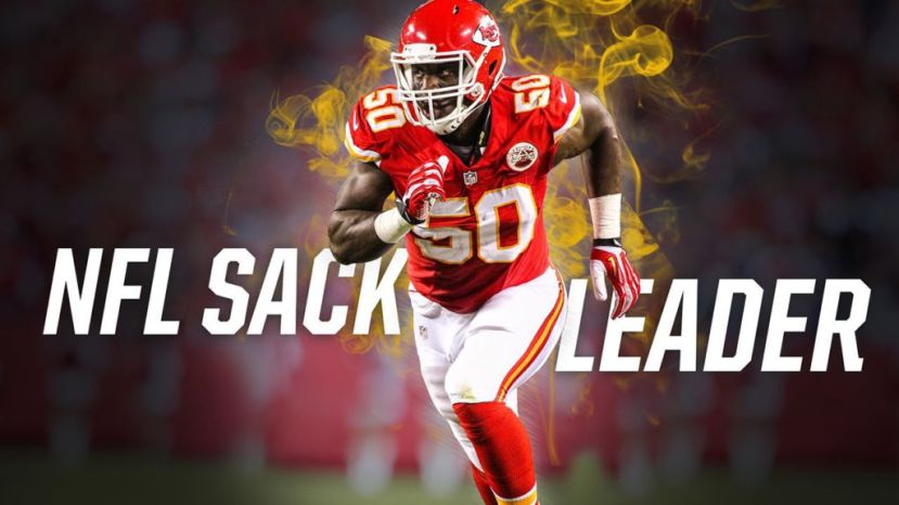 Justin Houston led the NFL in sacks with 22.0 on the season. Tied for the second most in NFL history.